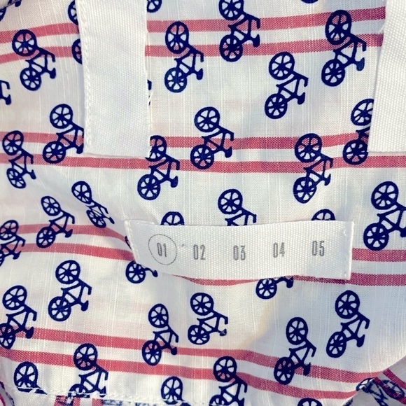 Grayson the hero  novelty Bicycles Print Button down Shirt -size 01/XS - Picture 7 of 8